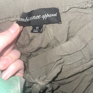 2 for 1 army green (ambiance apparel) flowy dress shorts AND red flowy shorts